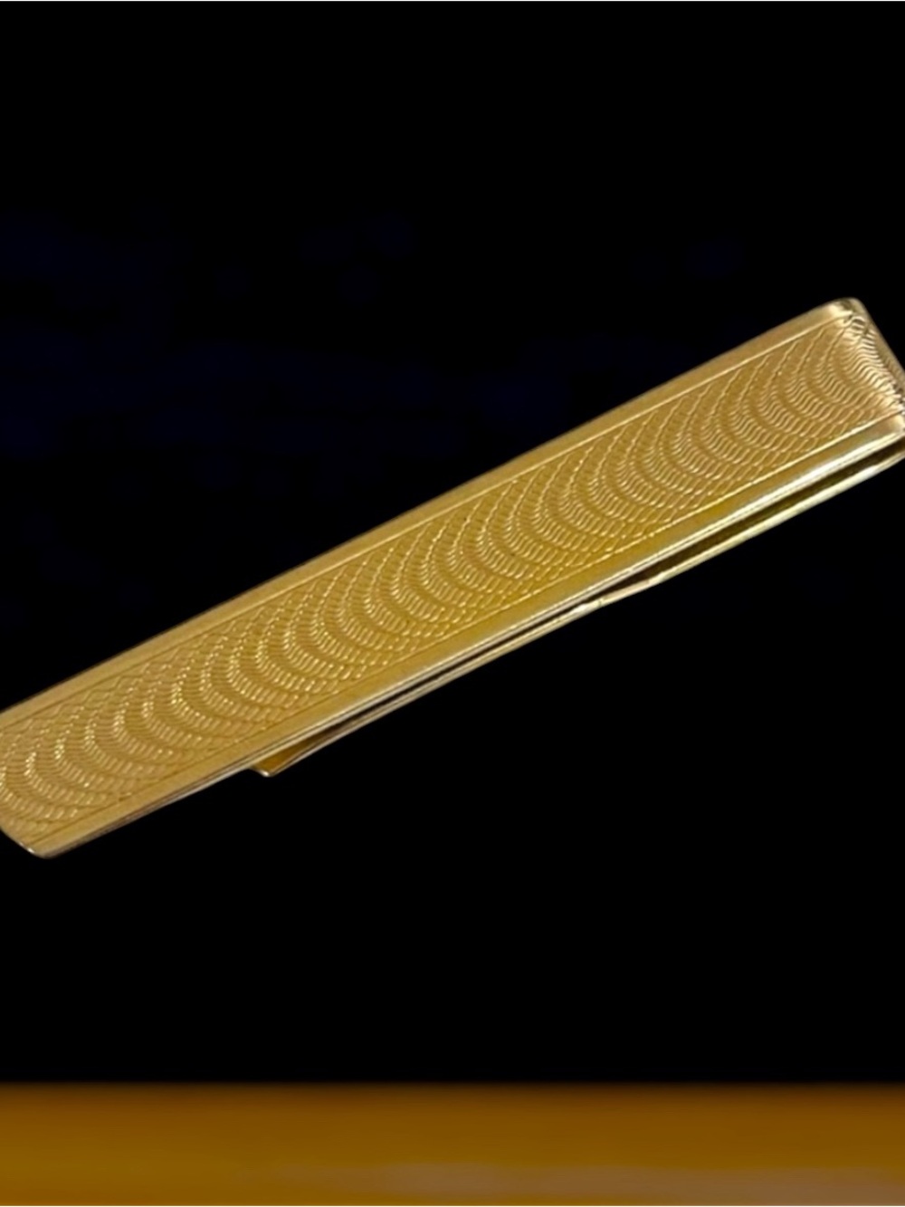 Classy Vintage Gold Plated Tie Clasp With Textured Design Nice Gift